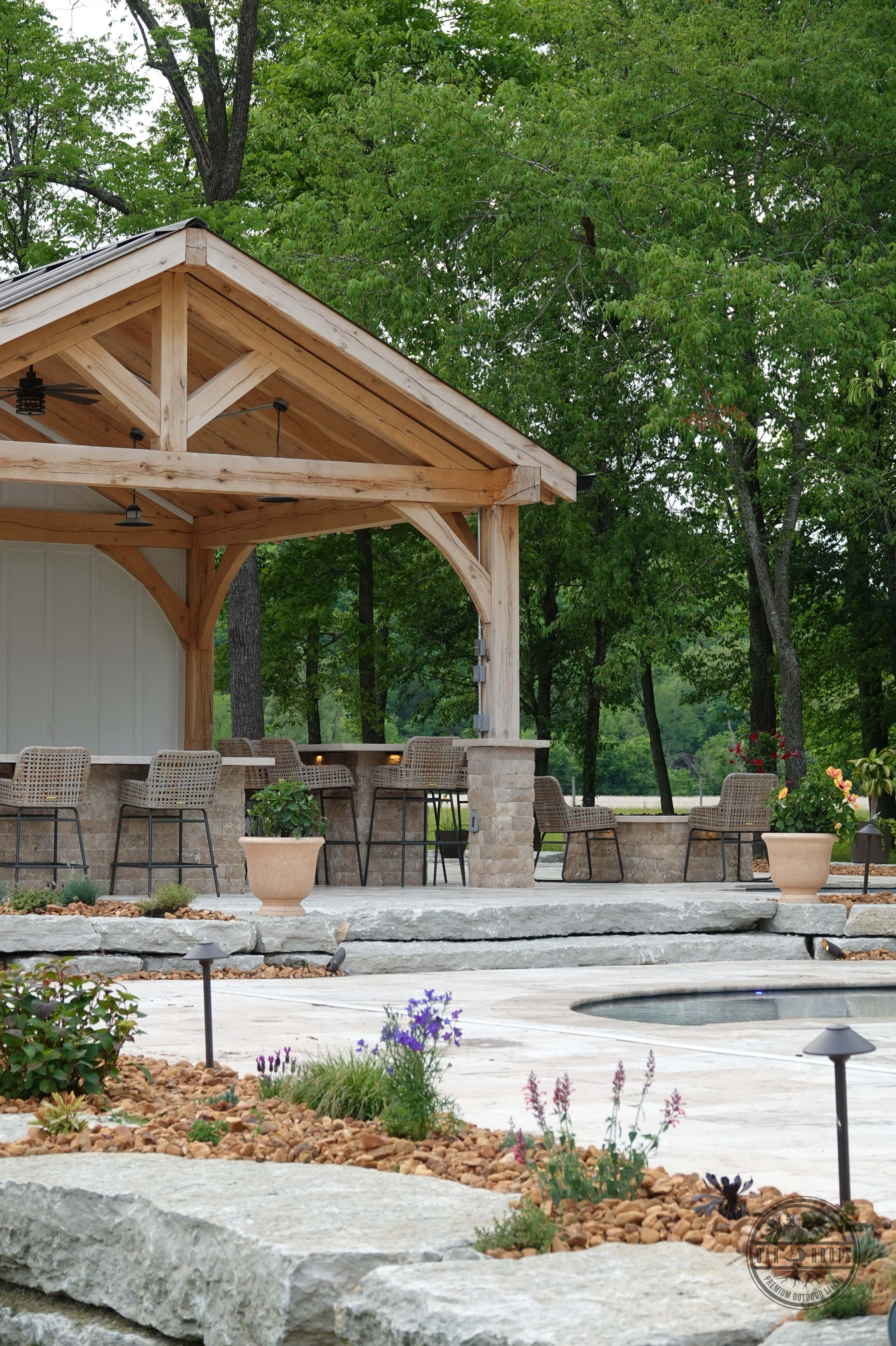 Oak Roots custom timber frame structure